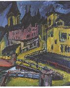 Ernst Ludwig Kirchner Pfortensteg in Chemnitz Sweden oil painting artist